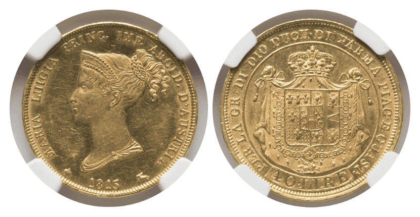 【MS61】1815年 イタリア パルマ マリー・ルイーズ  40リラ金貨