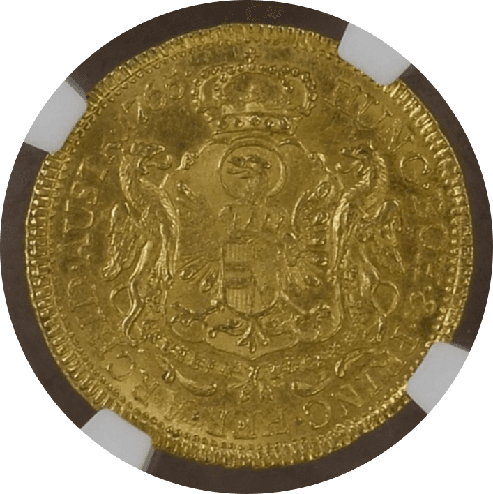 【MS63】1765年 神聖ローマ帝国 オーストリア  ヨーゼフ2世 1ダカット金貨(裏)