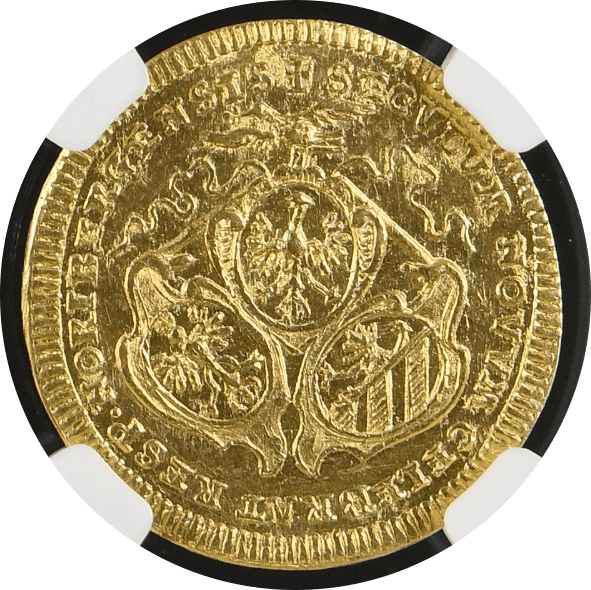 【MS61】1700年 神聖ローマ帝国 ドイツ ニュルンベルク ラムダカット 1ダカット金貨(裏)