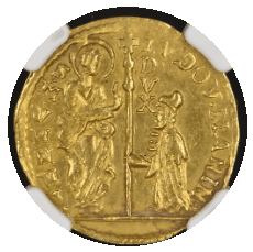【MS61】1789年?97年 イタリア ヴェネツィア  ルドヴィコ・マニン ゼッキーノ金貨(表)