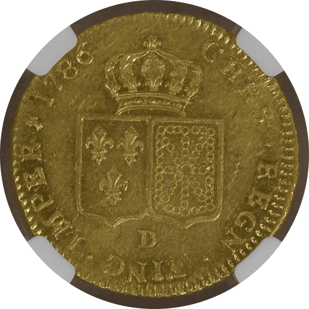 【MS62】1786年 フランス  ルイ16世 2ルイドール 金貨(裏)