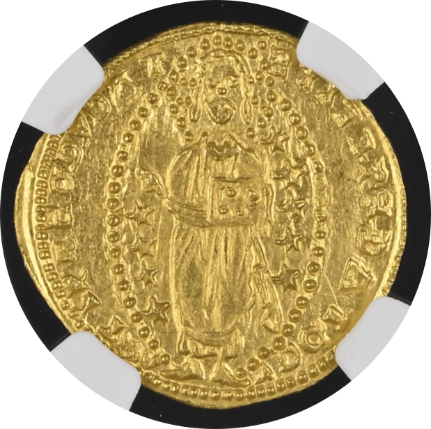 【MS64】1346?1364年 イタリア アカイア公国 ゼッキーノ金貨(裏)