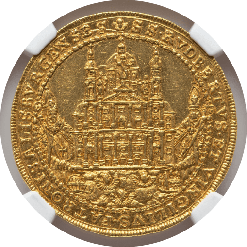 【MS61】1655年 神聖ローマ帝国 オーストリア ザルツブルグ大司教領 5ダカット金貨(表)