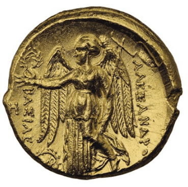 【Ch AU 4/5 3/5】紀元前336年〜323年 古代マケドニア王国 アレキサンダー3世 スターテル金貨(裏)