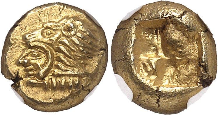 【Ch MS 5/5 5/5】紀元前550年?500年 古代ギリシャ イオニア エリュトライ ヘクテ金貨(表)