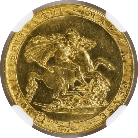 【MS61】1817年 イギリス ジョージ3世 1ソブリン金貨(裏)