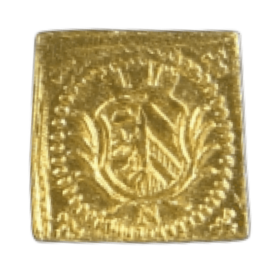【MS63】1700年 神聖ローマ帝国 ドイツ ニュルンベルク 角ラムダカット 1/8ダカット金貨(裏)