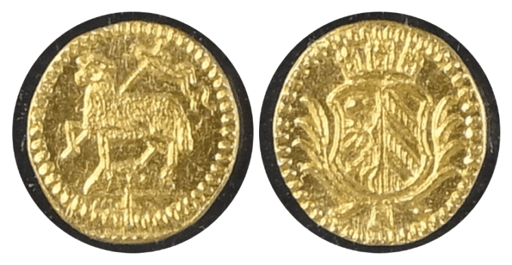 【MS64】1700年 神聖ローマ帝国 ドイツ ニュルンベルク ラムダカット 1/16ダカット金貨