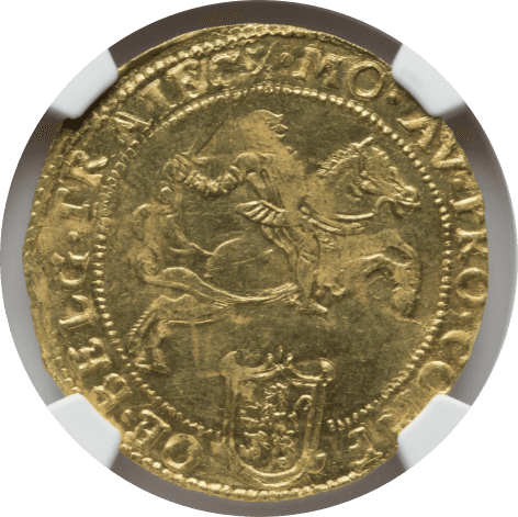 【MS62+】1620年 オランダ  ユトレヒト キャバリエドール金貨(表)