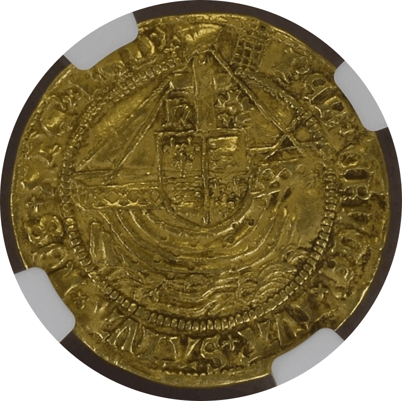【AU53】1509年?1526年 イギリス ヘンリー8世 エンジェル金貨(裏)