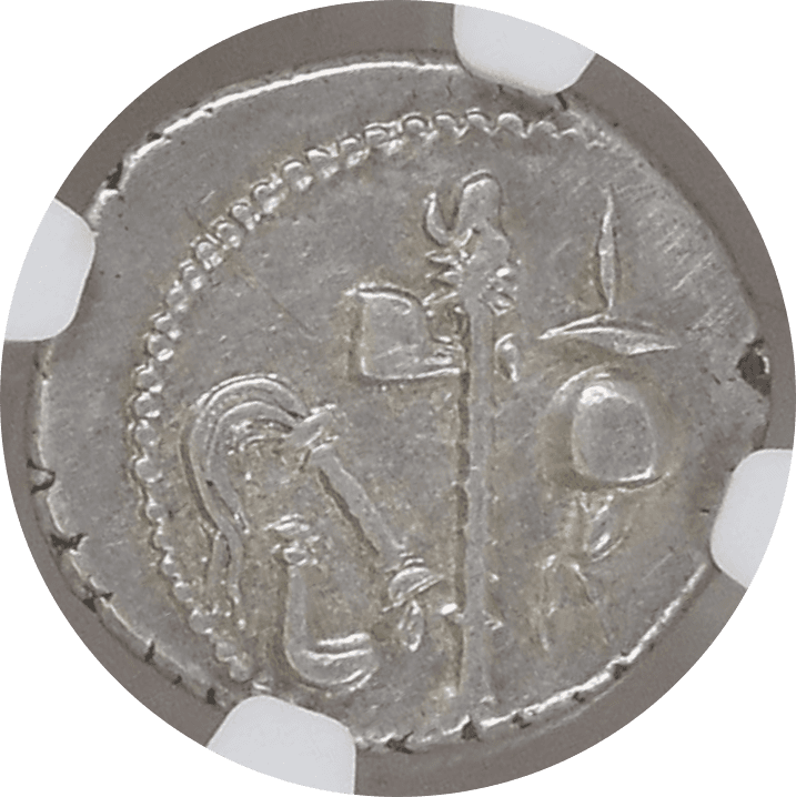 【ChXF 4/5 2/5】紀元前44年頃 古代ローマ帝国 ユリウス・カエサル（ジュリアス・シーザー） デナリウス銀貨(裏)