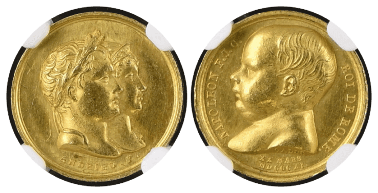 【MS62】1811年 フランス 第一帝政 ナポレオン2世（ローマ王）誕生記念 金メダル