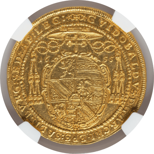 【MS61】1655年 神聖ローマ帝国 オーストリア ザルツブルグ大司教領 5ダカット金貨(裏)