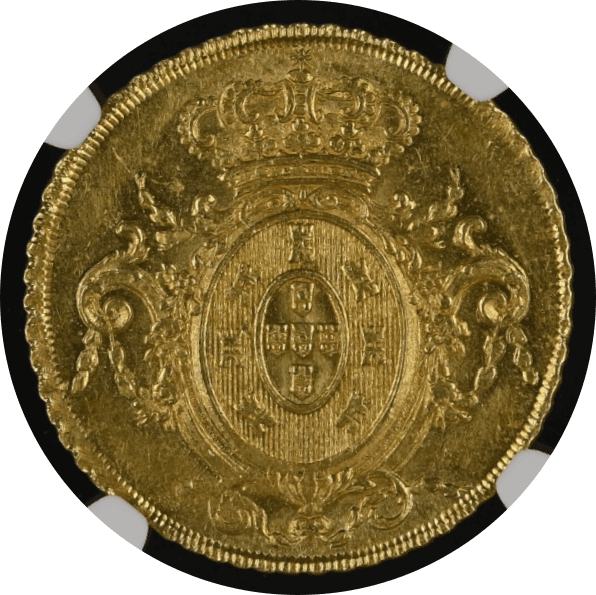 【MS62】1806年 ポルトガル領ブラジル ジョアン6世  6400レイス 金貨(裏)