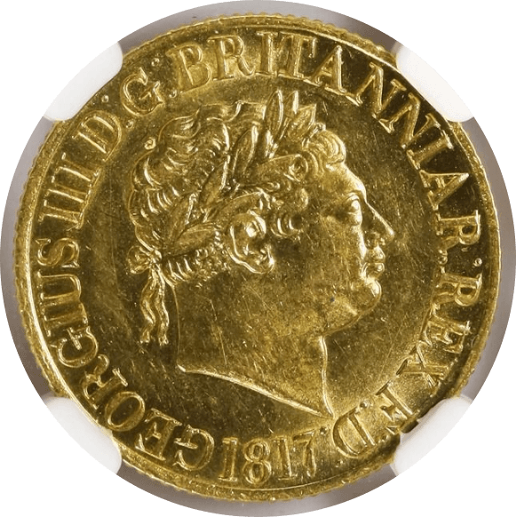 【MS61】1817年 イギリス ジョージ3世 1ソブリン金貨(表)