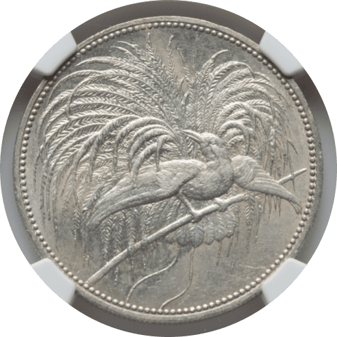 【MS 61】1894年 ドイツ領ニューギニア  極楽鳥 5マルク銀貨(表)