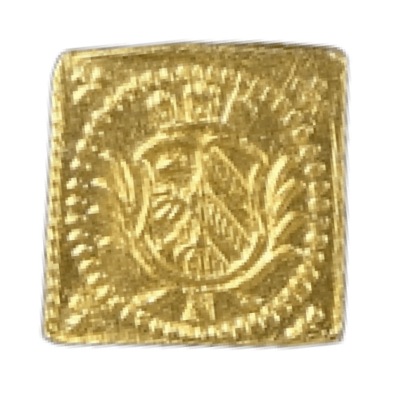 【MS64】1700年 神聖ローマ帝国 ドイツ ニュルンベルク 角ラムダカット 1/8ダカット金貨(裏)