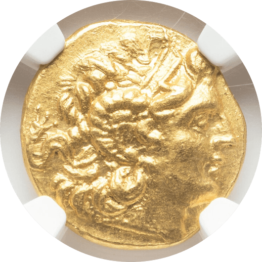 【Ch AU 5/5 5/5】紀元前120年〜63年 古代ギリシア ポントス王国 ミトリダテス6世 スターテル金貨(表)