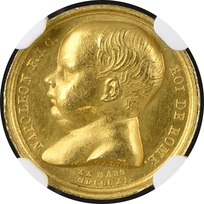 【MS62】1811年 フランス 第一帝政 ナポレオン2世（ローマ王）誕生記念 金メダル(裏)