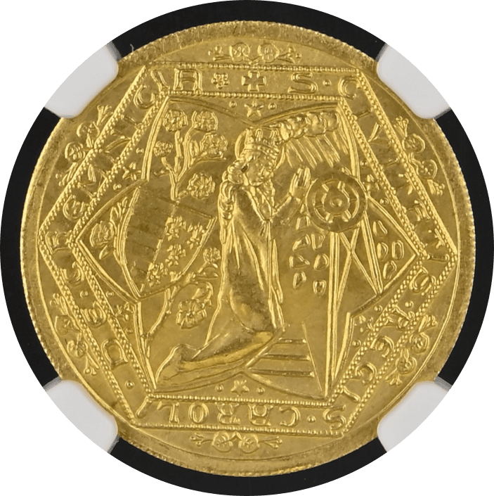 【MS68】1934年  チェコスロバキア クレムニツァ鉱山再開記念 リストライク 2ダカット金貨(表)