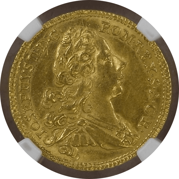【MS63】1765年 神聖ローマ帝国 オーストリア  ヨーゼフ2世 1ダカット金貨(表)