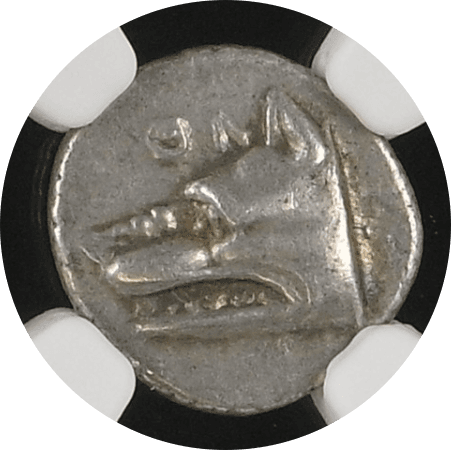 【Ch XF★ 5/5 5/5】紀元前250年以上前 古代ギリシア 古代都市アルゴス  オボル銀貨 2枚セット(表)
