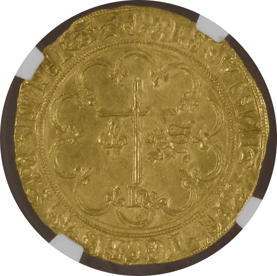 【MS66】1422年〜1453年 フランス ヘンリー6世 サリュードール金貨(裏)