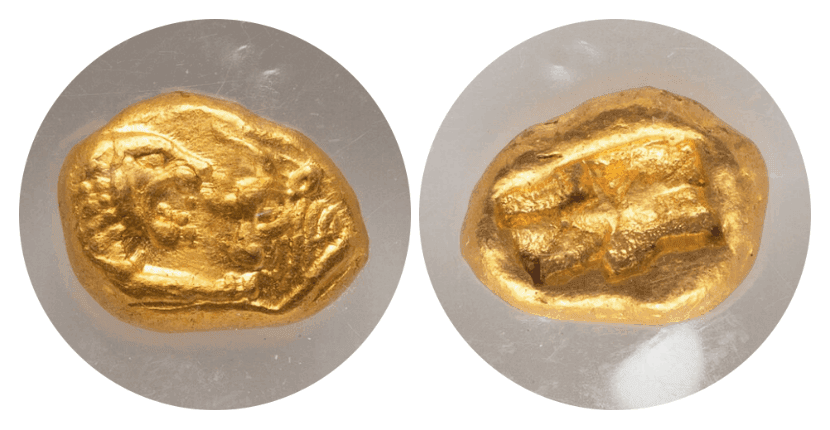 【MS 5/5 4/5】紀元前561年?546年 古代リディア王国 クロイソス王 1/3スターテル金貨