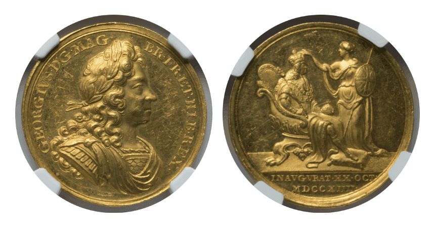 【MS62】1714年 イギリス ジョージ1世 戴冠記念 金メダル