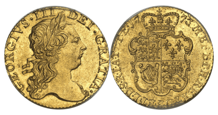【MS62】1773年 イギリス ジョージ3世 1ギニー金貨