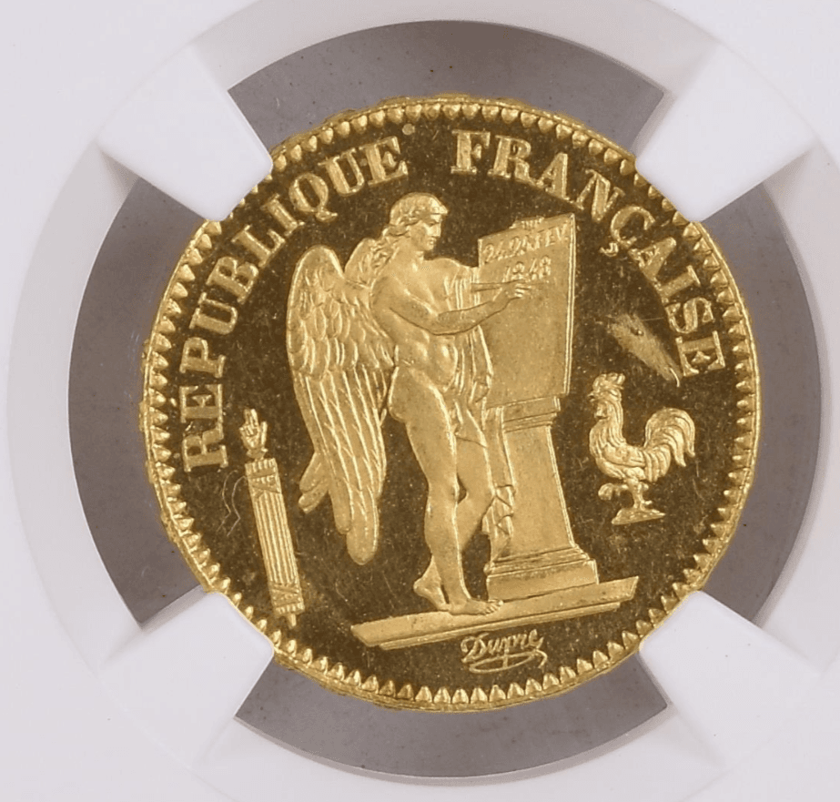 【PF66+ UCAM】1849年A フランス エンジェル 20フラン 金貨 Salton Collection(表)