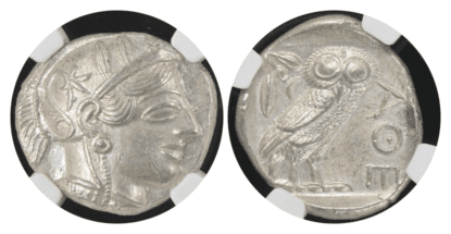 【MS 5/5 5/5】紀元前440年〜404年 古代ギリシア アッティカ 女神アテナ テトラドラクマ フクロウ銀貨