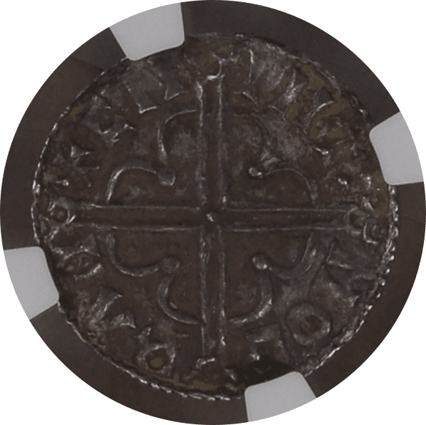 【MS63】1016年?1023年 イギリス クヌート1世 ペニー銀貨(裏)