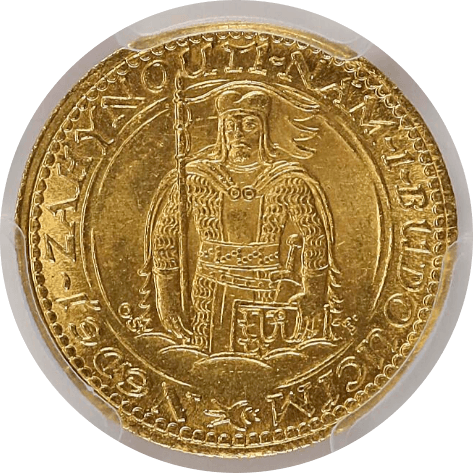 【MS63】1926年 チェコスロバキア 1ダカット金貨(表)