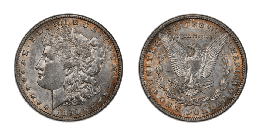 【AU55】1896年 アメリカ モルガンダラー 1ドル銀貨