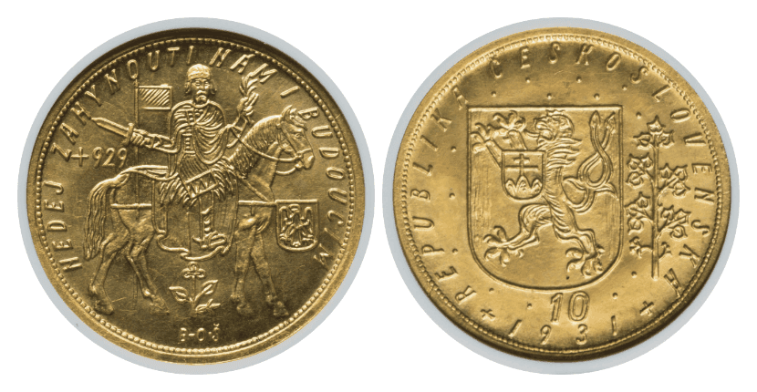 【MS64】1931年 チェコスロバキア 10ダカット金貨
