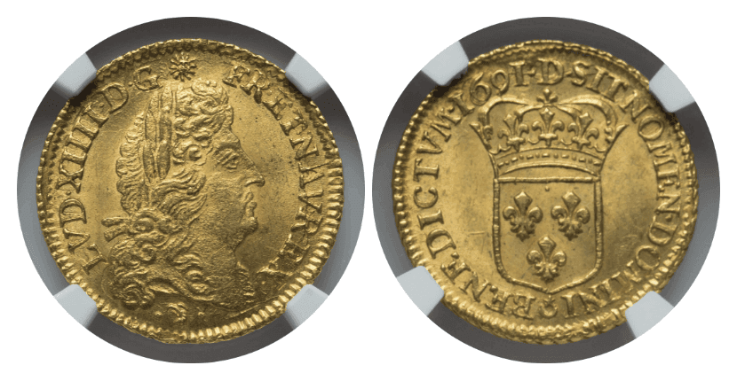 【MS65】1691年 フランス ルイ14世 ルイドール 金貨