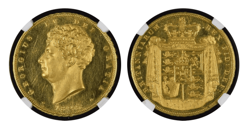 【PF62 ULTRA CAMEO】1826年 イギリス ジョージ4世 2ソブリン金貨