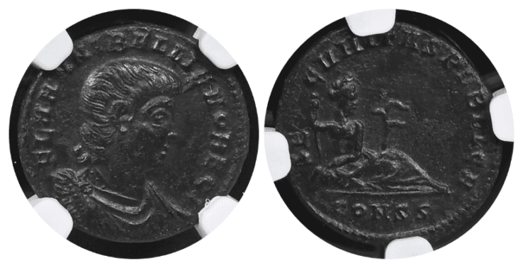 【AU 5/5 4/5】335年〜337年 古代ローマ帝国 ハンニバリアヌス AE3/4(フォリス) 青銅貨