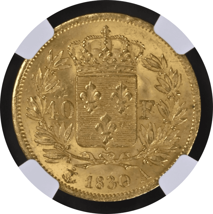 【MS63】1830年 フランス シャルル10世 40フラン金貨(裏)