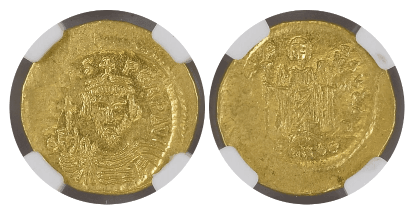【MS 4/5 4/5】602年〜610年 ビザンツ帝国 フォカス皇帝 ソリダス金貨