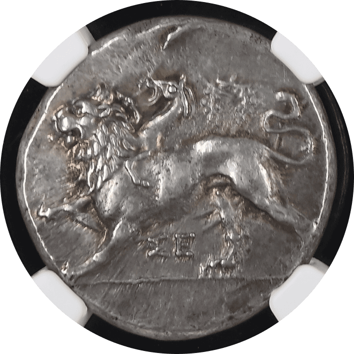 【Ch XF 5/5 5/5 Fine Style】紀元前400年~323年 古代ギリシア シキオニア シキオン スターテル銀貨(表)