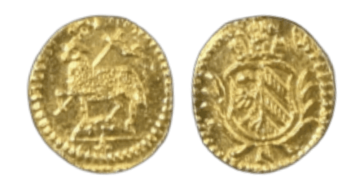 【MS67】1700年 神聖ローマ帝国 ドイツ ニュルンベルク ラムダカット 1/16ダカット金貨
