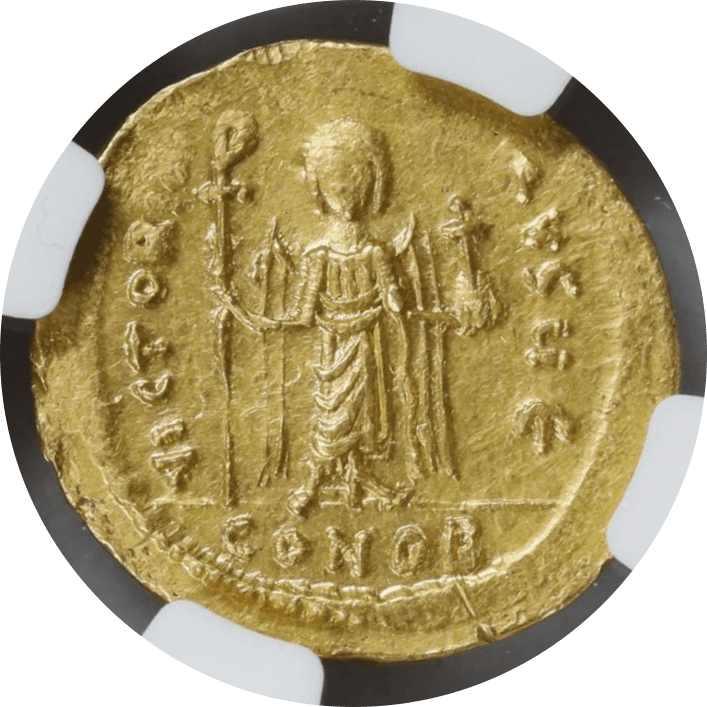 【MS 4/5 2/5】602年〜610年 ビザンツ帝国(東ローマ帝国)フォカス皇帝 ソリダス金貨(裏)