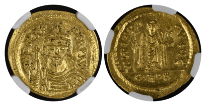 【MS 5/5 2/5】602年〜610年 ビザンツ帝国(東ローマ帝国)フォカス皇帝 ソリダス金貨(表)